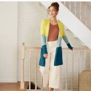 A New Day yellow/blue colorblock cardigan, Medium